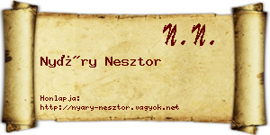 Nyáry Nesztor névjegykártya