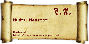 Nyáry Nesztor névjegykártya